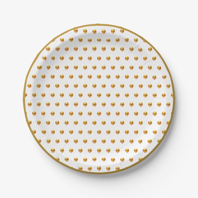 Assiettes En Carton Élégant Pois Or (Devant)