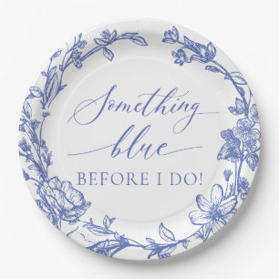 Assiettes En Carton Élégant quelque chose de bleu avant de faire Fête
