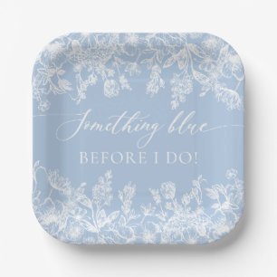 Assiettes En Carton Élégant quelque chose de bleu avant de faire Fête 