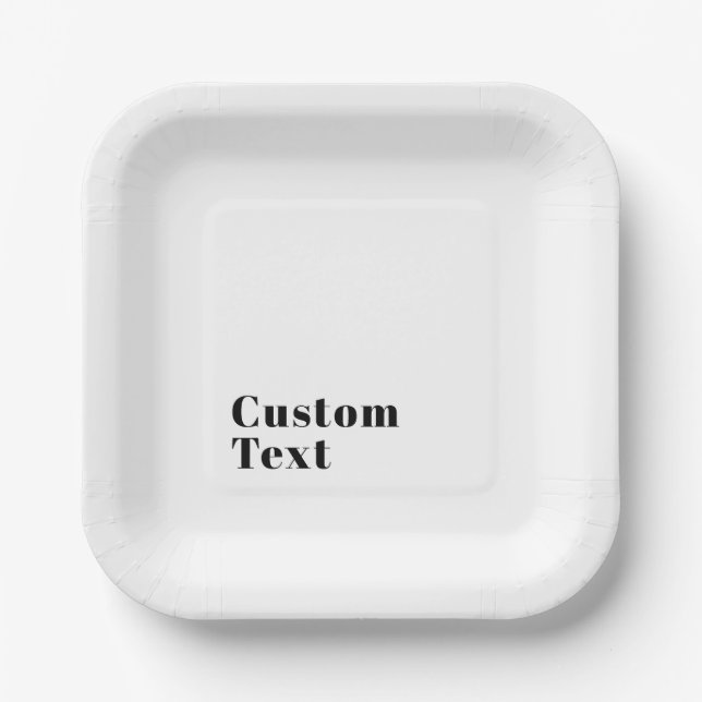 Assiettes En Carton Élégant Retro Moderne Lettrage | Noir modifiable (Recto)