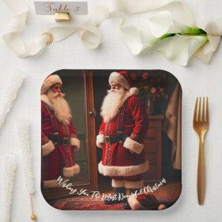 Assiettes En Carton Elegant Santa Claus Designed