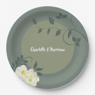 Assiettes En Carton Élégant vert d'armature