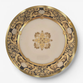 Assiettes En Carton Élégant Viennois Or