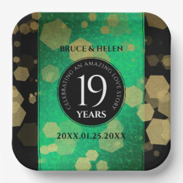 Assiettes En Carton Élégante 19e anniversaire du Mariage de Jade