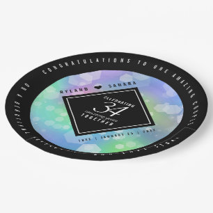 Assiettes En Carton Élégante 34e anniversaire du Mariage Opal