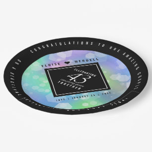 Assiettes En Carton Élégante 43ème anniversaire du Mariage Opal