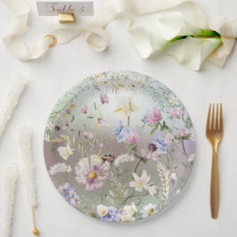 Assiettes En Carton Elégante aquarelle plaque de papier floral
