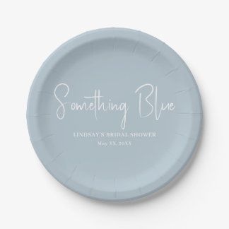 Assiettes En Carton Élégante Baby Shower Bleu Clair de Mariée
