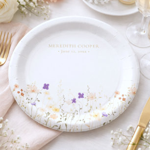 Assiettes En Carton Élégante Baby Shower Fleurie Romantique