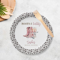 Élégante Baby Shower Rose 'Bottes et Bulles'