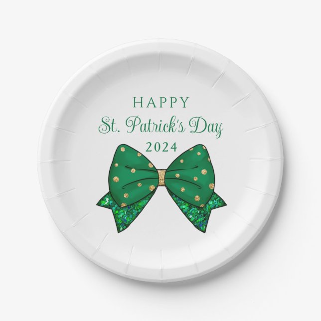 Assiettes En Carton Élégante fête de la Saint Patrick (Devant)