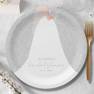 Assiettes En Carton Élégante Fête des mariées de mariée