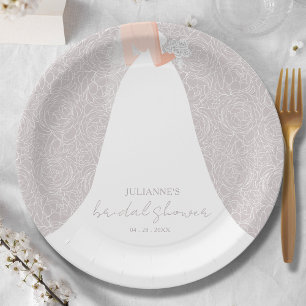 Assiettes En Carton Élégante Fête des mariées de mariée