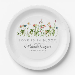 Assiettes En Carton Élégante Fête des mariées Fleur sauvage