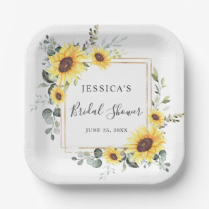 Assiettes En Carton Elégante Fête des mariées florale Eucalyptus tourn