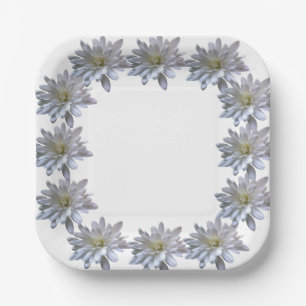 Assiettes En Carton Élégante marguerite florale blanche douce