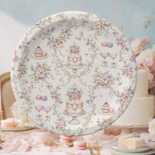 Assiettes En Carton Élégante Marie Antoinette Baby Shower pour la mari