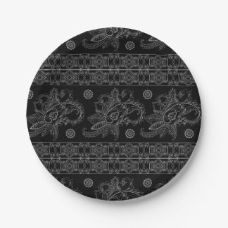 ASSIETTES EN CARTON ÉLÉGANTE PLAQUE DE MOTIF DE CONCEPTION NOIR