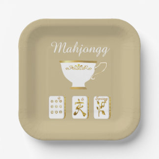 Assiettes En Carton Élégante plaque papier du parti Mahjong