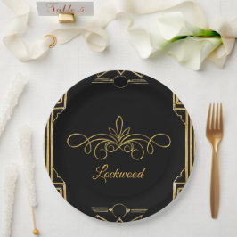 Assiettes En Carton Élégante Plaques Mariages Art Déco Gatsby