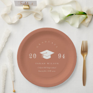 Assiettes En Carton Élégante rouille en terre cuite Minimale Graduatio