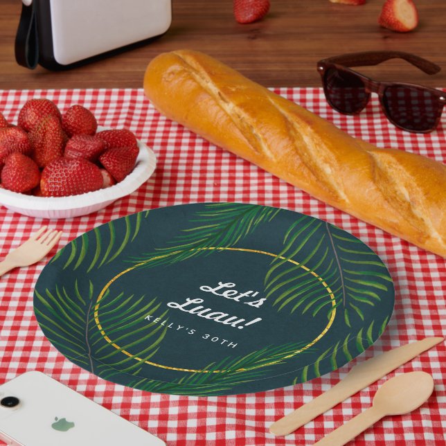 Assiettes En Carton Élégantes Plaques de papier Luau Tropical (Pique-nique)