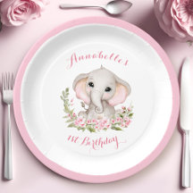Eléphant 1er anniversaire fille sur mesure âge ros