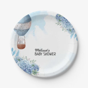 Assiettes En Carton Eléphant montgolfière hydrangée bleu dessert
