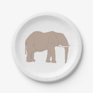 Assiettes En Carton Eléphant Peinture Safari Party Plaque papier