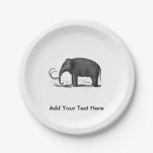 Assiettes En Carton Éléphant préhistorique de mammouth laineux