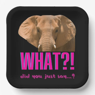 Assiettes En Carton Elephant Que Viens-Tu De Dire ?