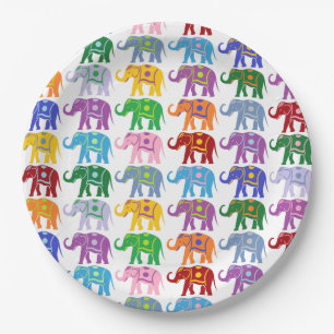 Assiettes En Carton Éléphants décoratifs