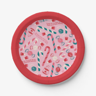 Assiettes En Carton Elf Holiday Candy Motif