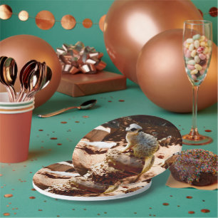 Assiettes En Carton Eliza Queen Of The Meerkats, Plaques Papier