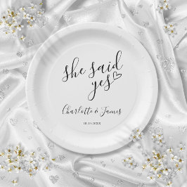 Assiettes En Carton Elle A Dit Oui Engagement Partie Amour Coeur