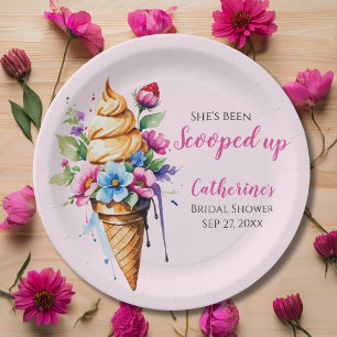 Assiettes En Carton Elle a été ramassée Mariage en glace Bridal Shower