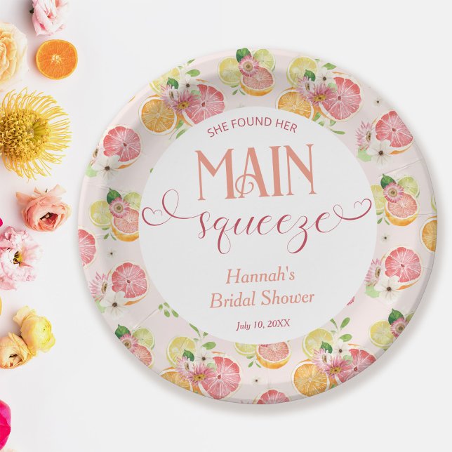 Assiettes En Carton Elle a trouvé sa douche de mariée Main Squeeze (Créateur téléchargé)