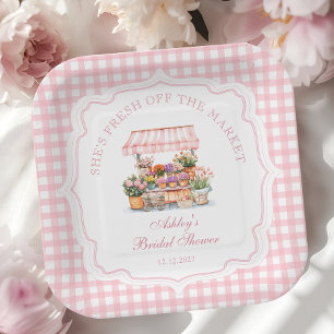 Assiettes En Carton Elle est fraîche de la Fête des mariées florale du