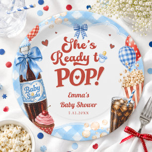 Assiettes En Carton Elle est prête à faire éclater la Baby Shower Ging