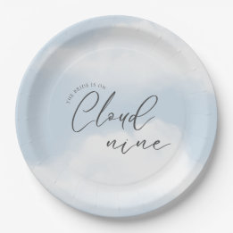 Assiettes En Carton Elle est sur Cloud 9 Dreamy Watercolor Fête des ma