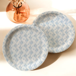 Assiettes En Carton Elle noue la Fête des mariées bleue du noeud