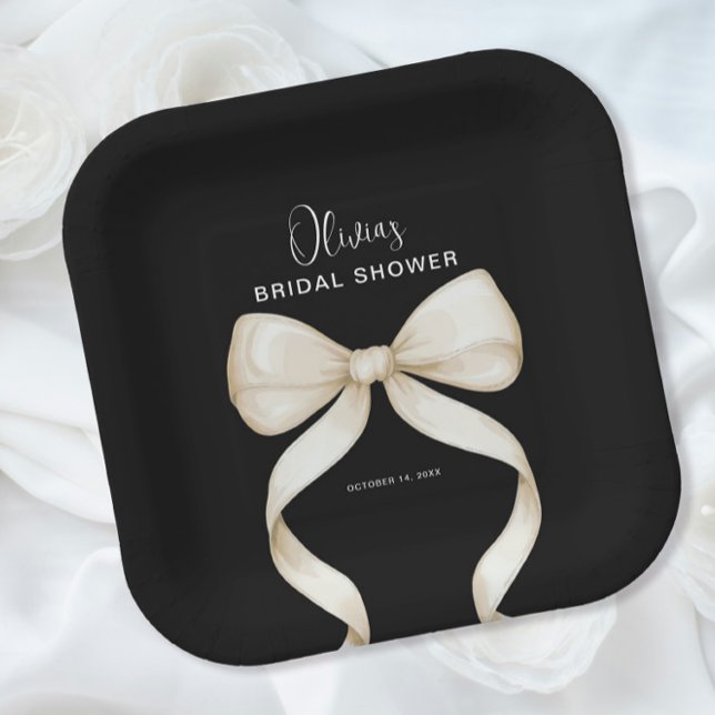 Assiettes En Carton Elle noue la Fête des mariées du noeud (Créateur téléchargé)