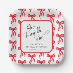 Assiettes En Carton Elle noue la Fête des mariées personnalisée