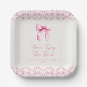 Assiettes En Carton Elle Noue Le Nœud Rose Bow Mariage