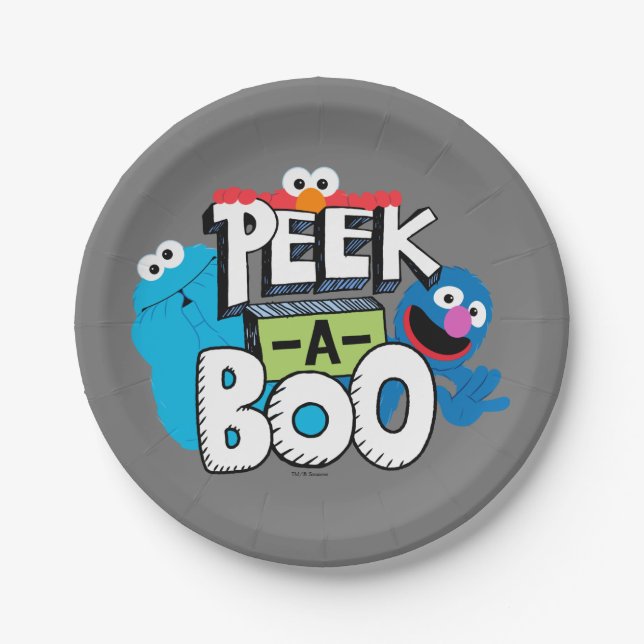 Assiettes En Carton Elmo, Cookie & Grover | Peek-a-Boo (Devant)