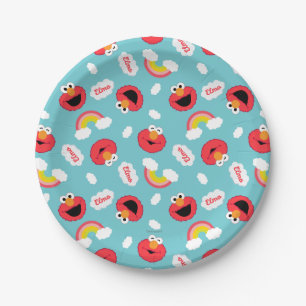 Assiettes En Carton Elmo et Rainbows Motif