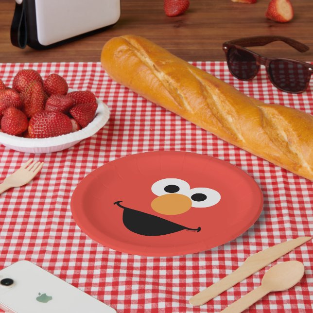 Assiettes En Carton Elmo Face Art (Pique-nique)