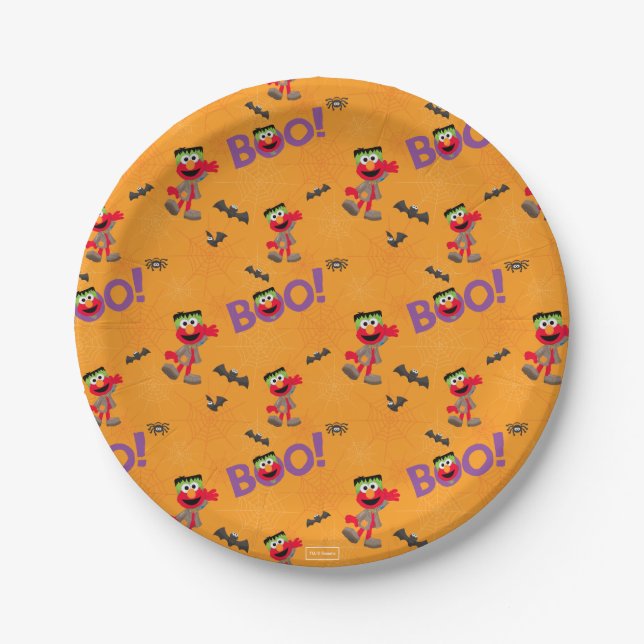 Assiettes En Carton Elmo | Motif Halloween Boo (Devant)