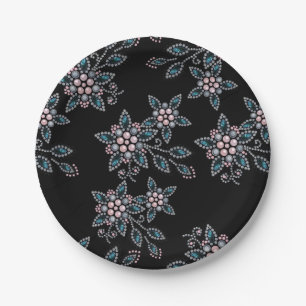 Assiettes En Carton Embroidery with beads and pearls