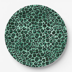 Assiettes En Carton Emerald et Gold Safari Series Design 9